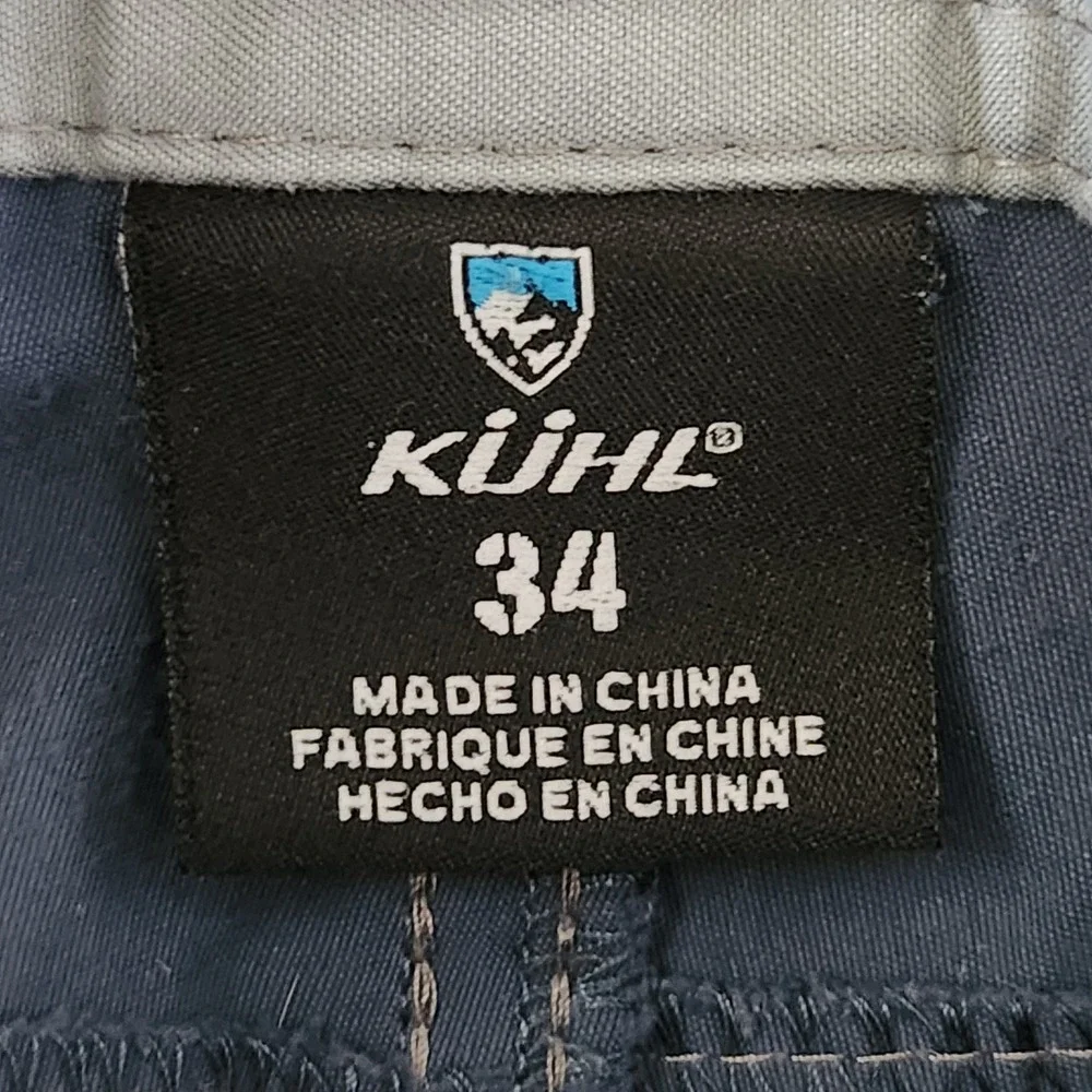 KUHL Renegade‎ Shorts Mens 34 Charcoal Blue Tech Utility Cargo Hiking Outdoor